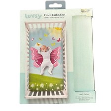 Luvsy Fitted Crib Sheet Butterfly Designs Cotton Standard 100 OEKO-TEX Certified