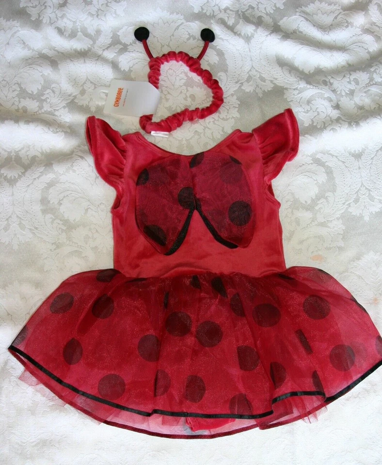 Gymboree HALLOWEEN Ladybug tutu costume antenna fruffle headband NWT Sz 12-18 mo - Image 2 of 4