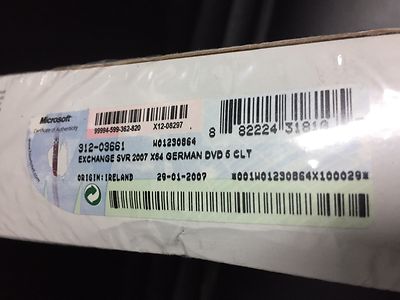 Exchange Server 2007 Standard inkl. 5 Cal in Deutsch, neu, ovp mit MwSt Rechnung
