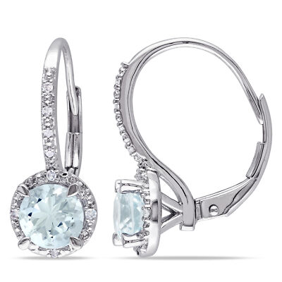Amour Sterling Silver Gemstone and Diamond Earrings