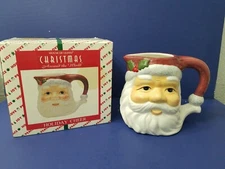 Santa Ceramic Pitcher Holiday Cheer 1997 House of Lloyd 542410 w/box