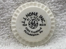 1950s 1960s J.J. Hone Inc General Electric Appliances Bottle Cap Philadelphia 