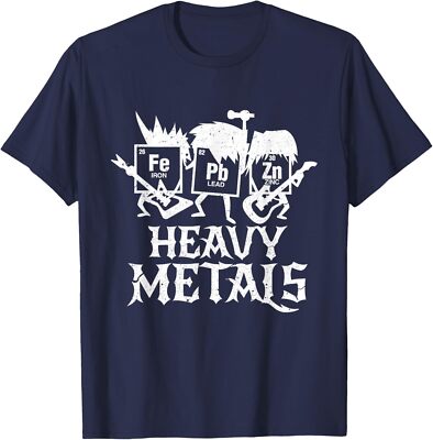 Heavy Metals Funny Chemistry Theme Periodic Table Unisex T-Shirt