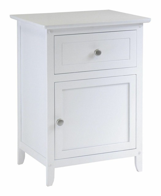 White Finish Nightstand Bedside Table 1 Drawer End Side Storage Shelf Bedroom For Sale Online Ebay
