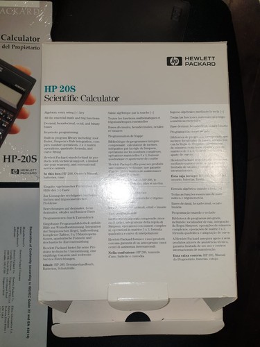 HP 20S Scientific Calculator – New Old Stock – HP DIRECT Edition – SEALED 1987 - Imagen 5 de 7