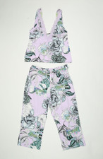 Linea Donatella Cami  Cropped Pants Pajama Set Lilac Size S  Pre-owned 