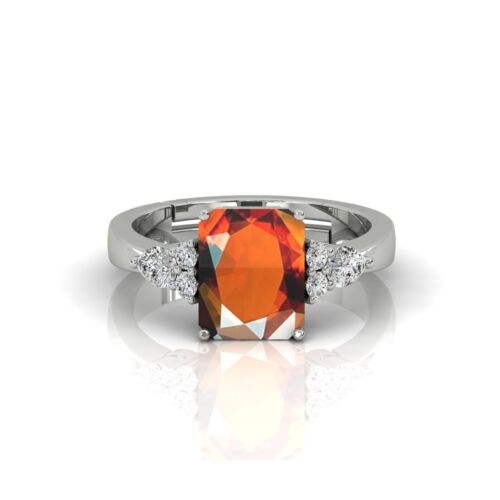 Gomed Ring 8.25 Ratti Silver Plated Natural and Certified Hessonite Garnet Ring - Picture 1 of 4