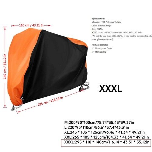 295 * 110 * 140cm Motorcycle Cover Waterproof For Harley Davidson Sportster XL - Picture 4 of 13