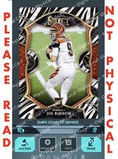 Panini Blitz App DIGITAL Card  Joe Burrow Bengals Select Zebra Pattern Rookie