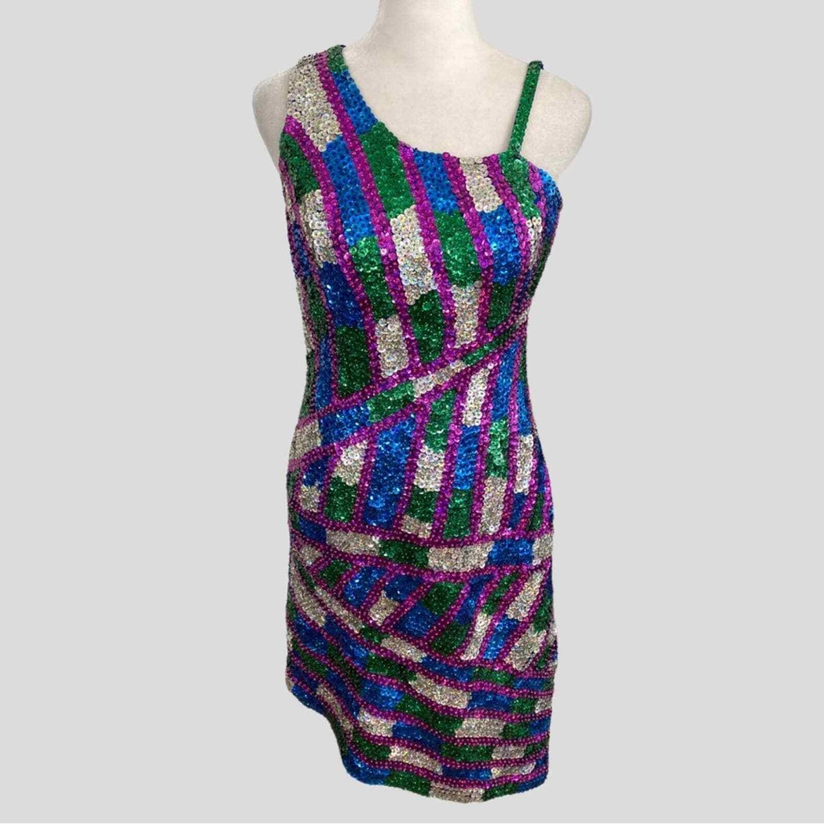 funky sequin dress Holographic Sequin Mini Dress, Birthday Party Dress, Sequins Sparkly,  Festival Wear, Austin Powers Outfit, Homecoming Dress, Purple Dress