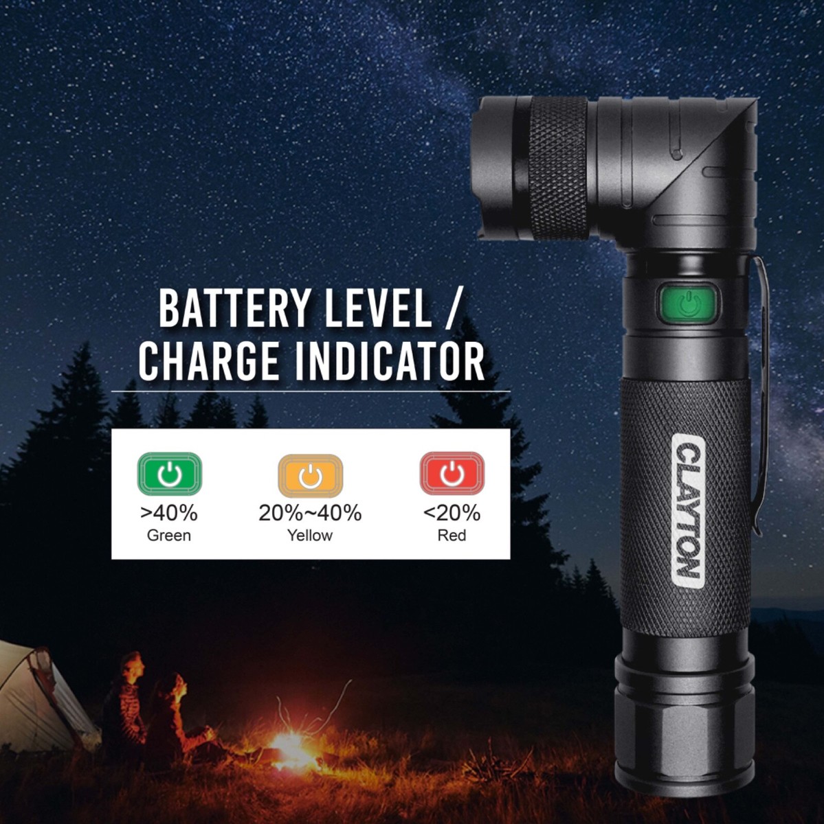 clayton flashlight rechargeable Streamlight SL-20L with DC Charger (Black) and strobe settings as needed Bell + Howell TacLight 60x