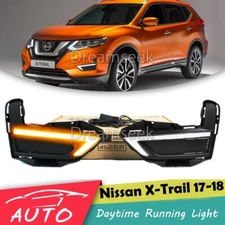 DRL For Nissan Rogue X-Trail 2017-2020 LED Daytime Running Light W/ Turn Signal