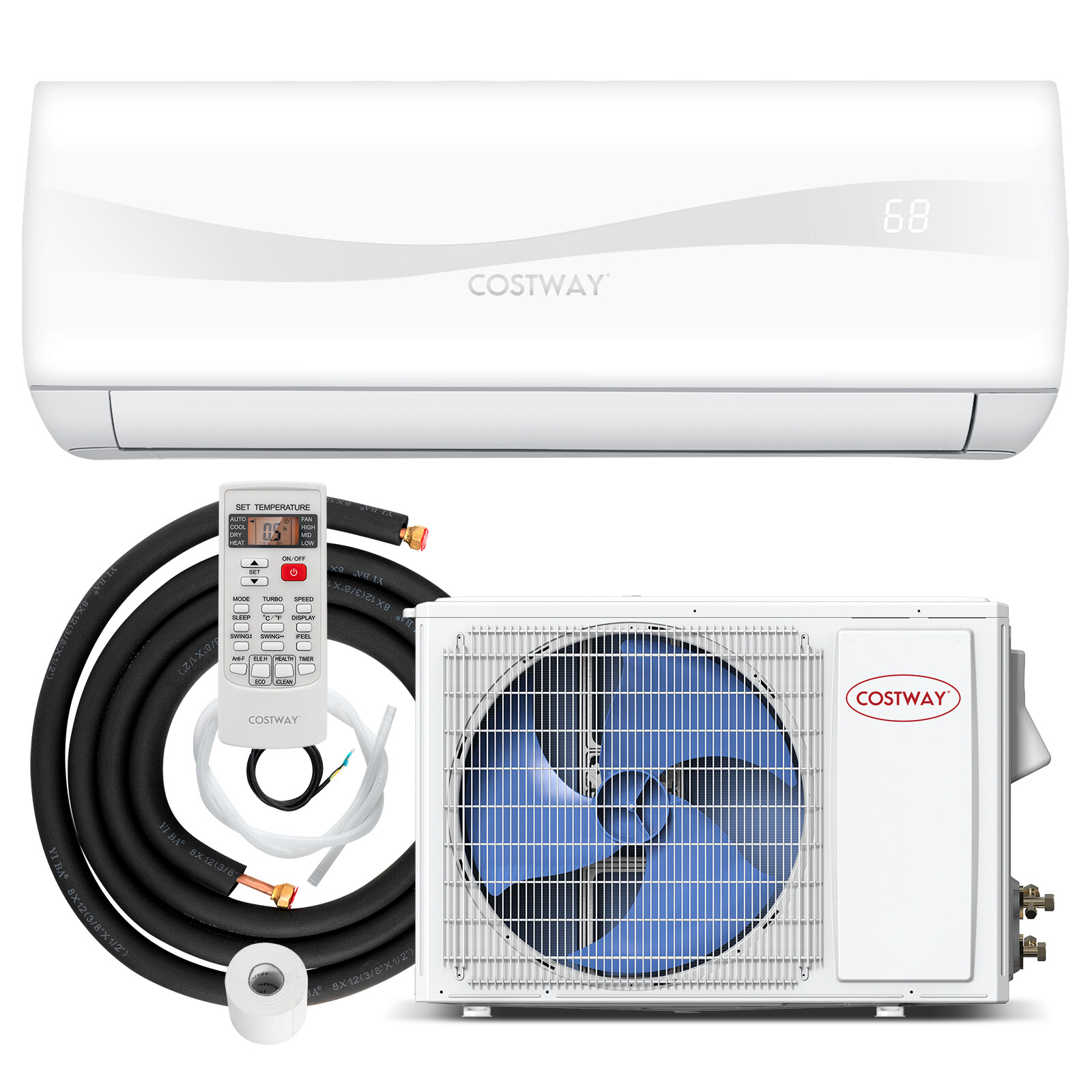 12000 BTU Mini Split Air Conditioner u0026amp; Heater Ductless AC Unit with Heat  Pump 6473513979172 | eBay