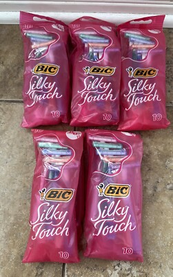 (5 Packs OF 10) Bic Silky Touch Disposable Womens Twin Blade Shaver Razor Razors
