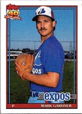 Mark Gardner Expos 757 Topps 1991 40 Years Of Baseball Baseball Card