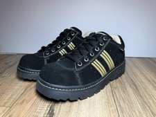 NEW NO BOX Vtg Y2k Sketchers Tredd Jammers BLACK SUEDE Stripe Size 7.5 Platform