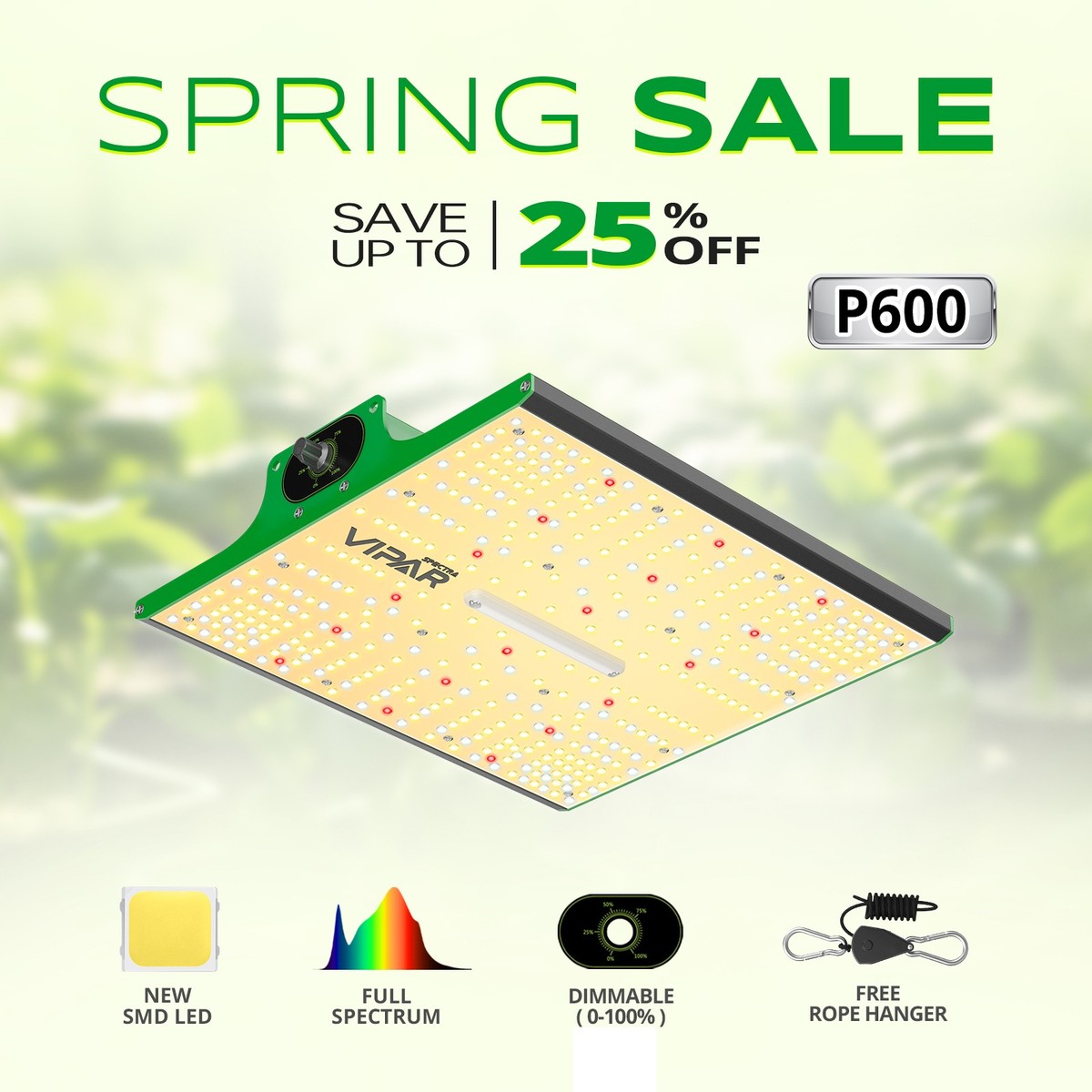 VIPARSPECTRA Upgrade P600 LED Grow Light pflanzenlampe