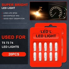 20x White T5 Dashboard Halogen Mini-wedge Instrument Panel Light Bulb For Toyota
