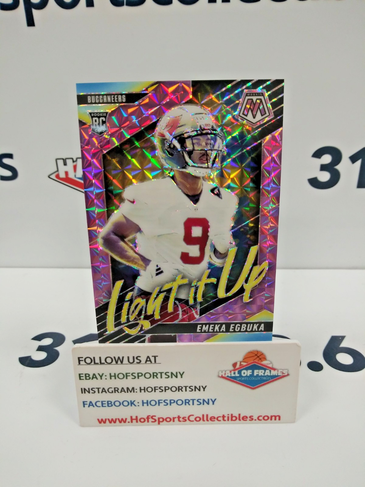 2025 PANINI MOSAIC EMEKA EGBUKA LIGHT IT UP ROOKIE PURPLE MOSAIC 25/49 #3