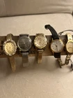 6- Vintage Ladies Wrist Watch Lot Mathey Tissot Timex Omnia -4 Parts