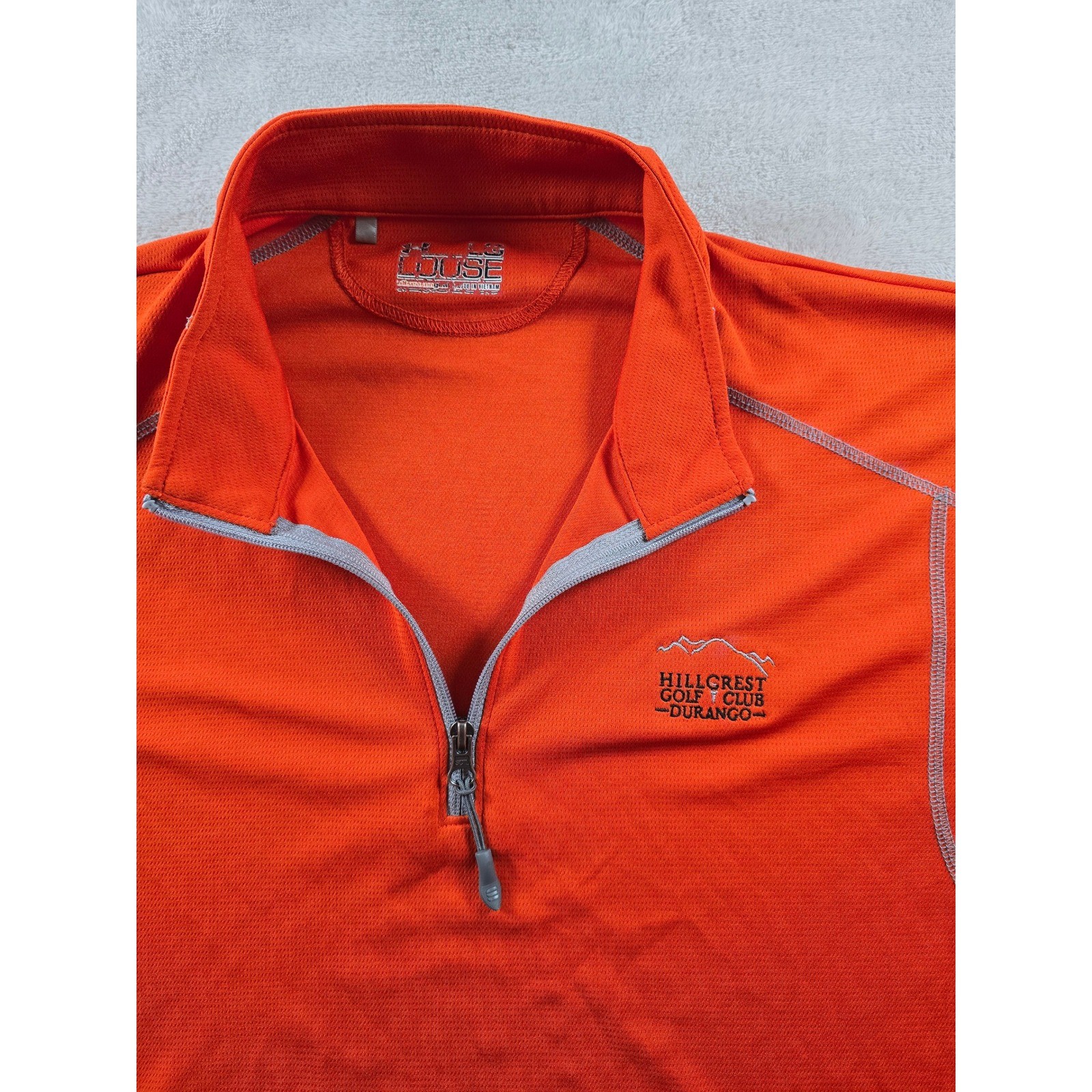 Under Armour Quarter Zip Men L Orange Loose Heatgear Hillcrest Golf Club Durange thumbnail 2