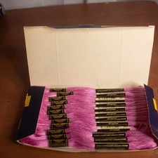 DMC Embroidery Floss   12 Skeins   Color 3608   Light Plum Pink   Full Box