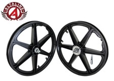 ALTALINE 20 GT Style BMX Mag Wheel Black 6-Spoke Front or Rear Coaster 3/8 Axle
