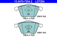 Bremsbelagsatz Scheibenbremse ATE Ceramic 13.0470-7204.2 FüR Ford Mazda Saab C70