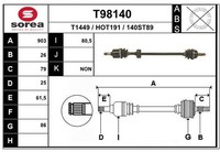 Eai Antriebswelle Vorne Links FüR Honda Civic Vi Hatchback Ej Ek Crx Iii Eh