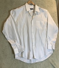 Pronto Uomo Mens Non Iron Long Sleeve Button Up Shirt 16.5 34/35 White