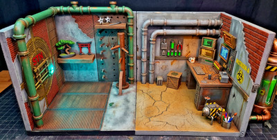 TMNT-Inspired Turtles Lair Diorama Set Donatello's Lab & Leonardo's Ninja Dojo