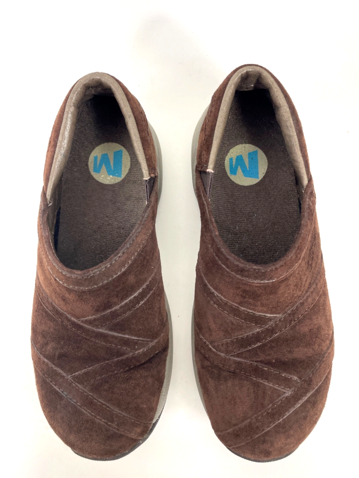 Merrell Primo Patch Scamosciato Marrone Castagno Scarpe Slip On Donna Taglia 6 5