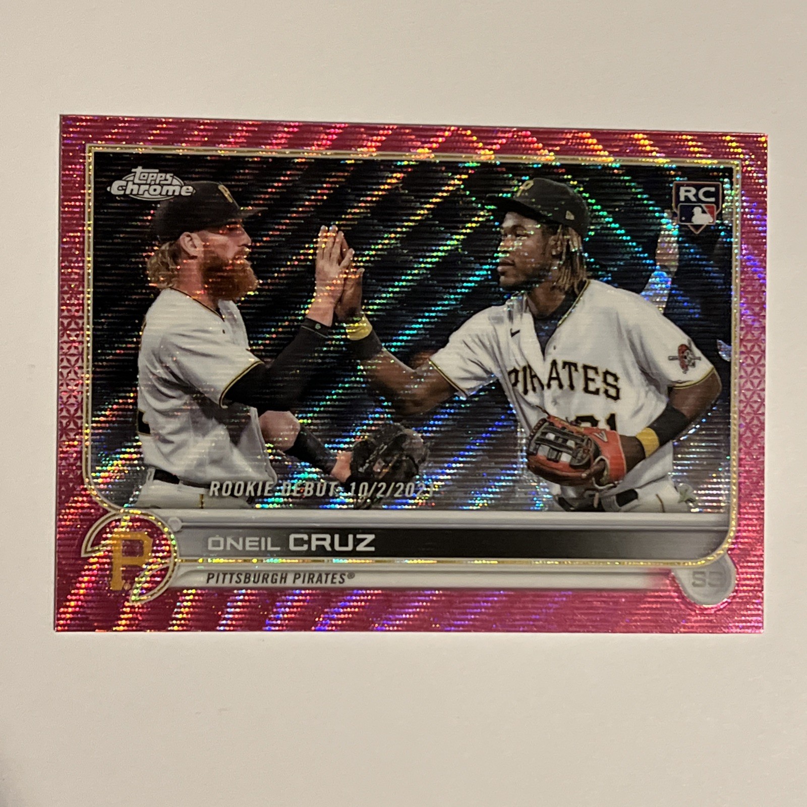 2022 Topps Chrome Update Oneil Cruz #USC74 Pink Wave Refractor Pirates Rookie RC