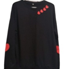 Black /Red Heart's LS Sweatshirt XL VALENTINES