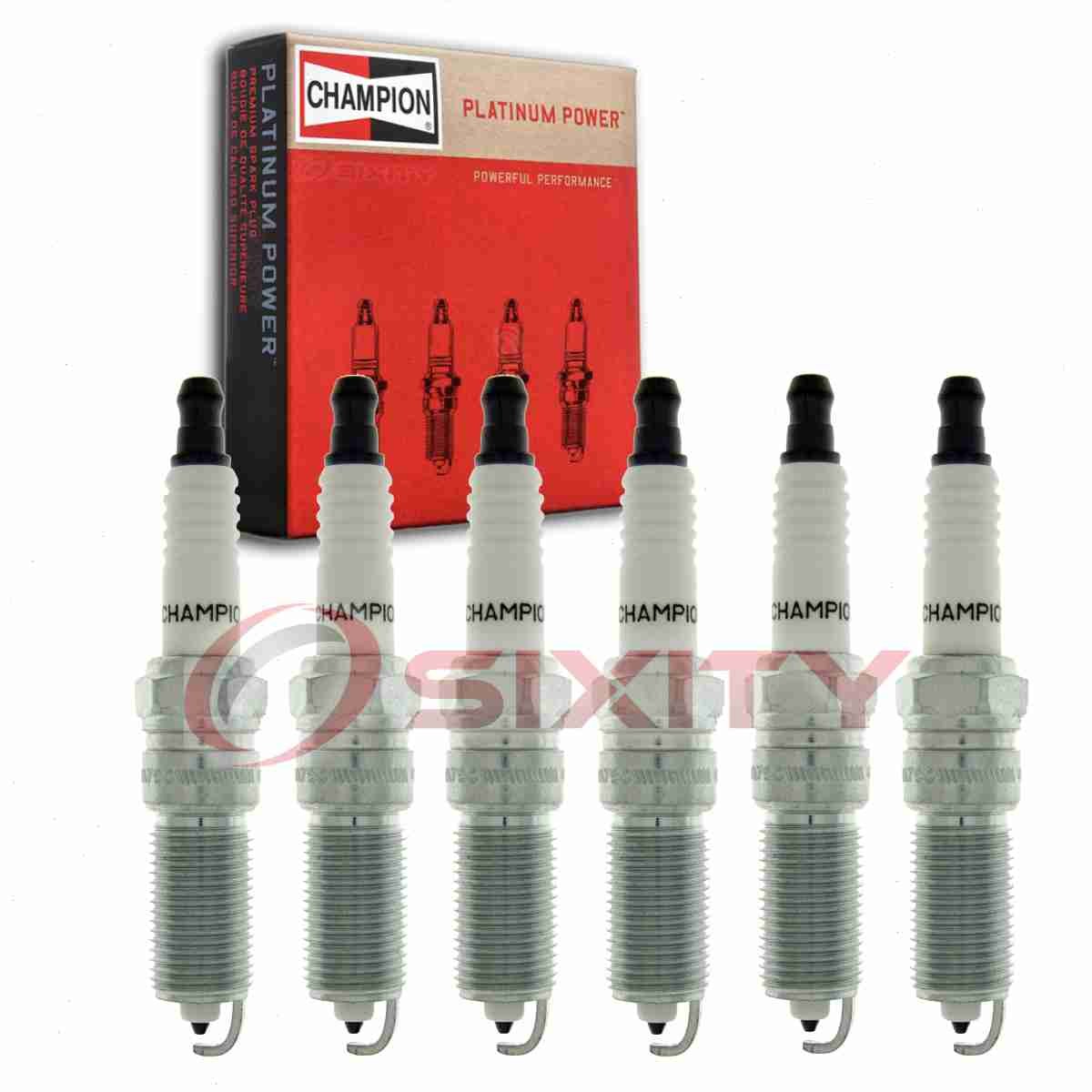6 pc Champion Platinum Spark Plugs for 2008 Dodge Charger 2.7L V6 Ignition ep