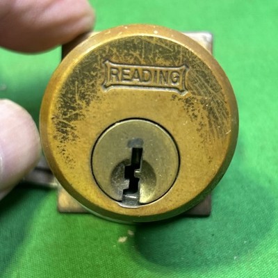 Vintage Reading  Surface Mount Door Cylinder & Original Key