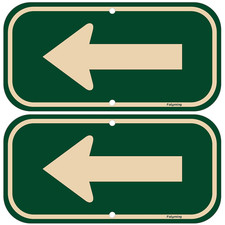 2 Pack Left Arrow Signs 12 X 6 Inches Arrow Signs Metal Reflective Sturdy Rust A