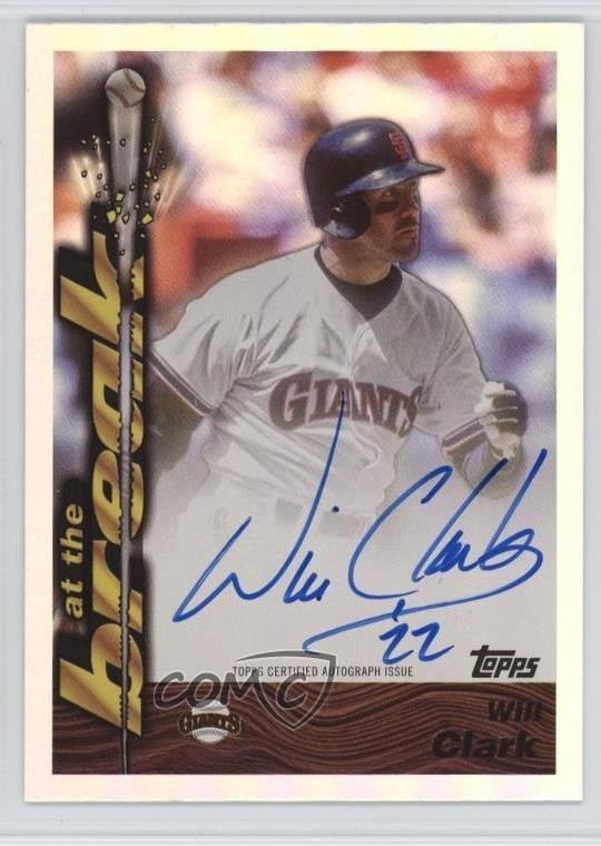 2024 Topps Archives 1995 At the Break Will Clark #95ATBA-WC Auto a4e