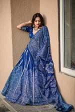 Beautiful Blue Vaishali Silk Lehenga Choli With Dupatta For Women Festival