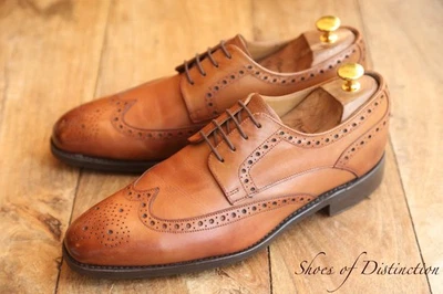 Chaussures derby brogue en cuir marron marron marron marron fabriqué en Angle... - Photo 1/4