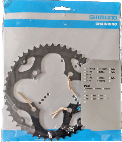Shimano Kettenblatt FC-M361 | 48 ZäHne 7-/8- Fach Acera LK 104 Schwarz Chainring-image
