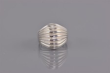 Sterling Silver 17mm Fanned Tapered Ribbed Domed Band Ring 11g 925 Sz: 6