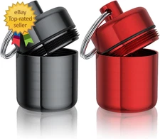 Ear Plug Carrying Case Keychain(2 Pack) Small Waterproof Metal Earplug Case Ear