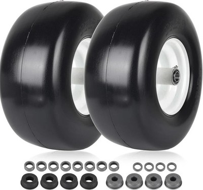 (2-Pack) 13x6.50-6 Flat Free Tire and Wheel - Universal 13x6.5-6 Solid Rubbe Rid