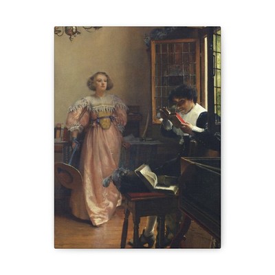 Laura Alma-Tadema (1852-1909) The Persistent Reader - Canvas Wall Art