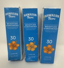  3 Hawaiian Tropic Weightless Hydration Face SPF 30 Water Mist, 2.1 oz 01/2027 