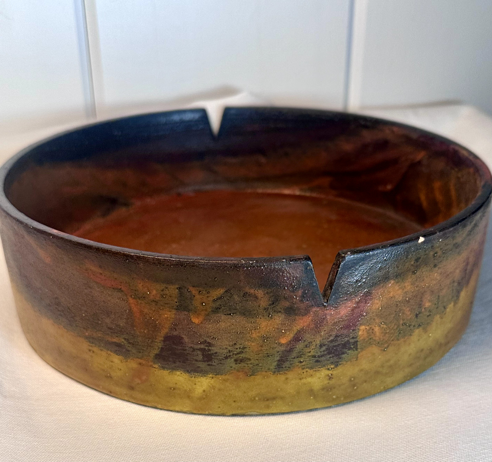 Marcello Fantoni Italian Pottery Ashtray • Signed “Fantoni Italy for Raymor” 