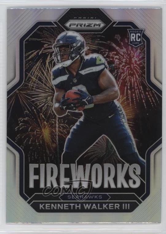 2022 Panini Prizm Fireworks Silver Prizm Kenneth Walker III #F-25 Rookie RC