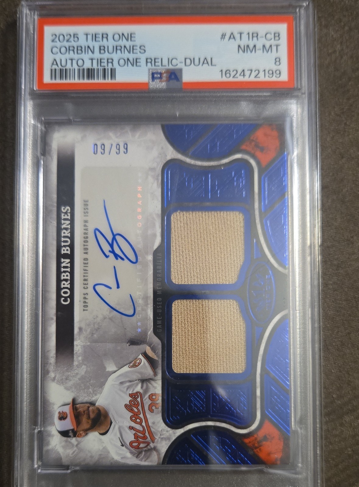 2025 Topps Tier One Auto dual Patch Relics Corbin Burnes #AT1R-CB Blue  /99 💎 8