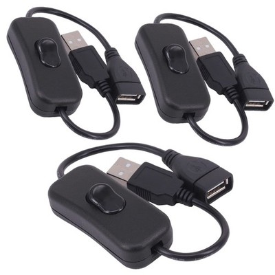 USB Cable with Switch, Yeebline 3-Pack USB Male to Female Extension Cord Inli...